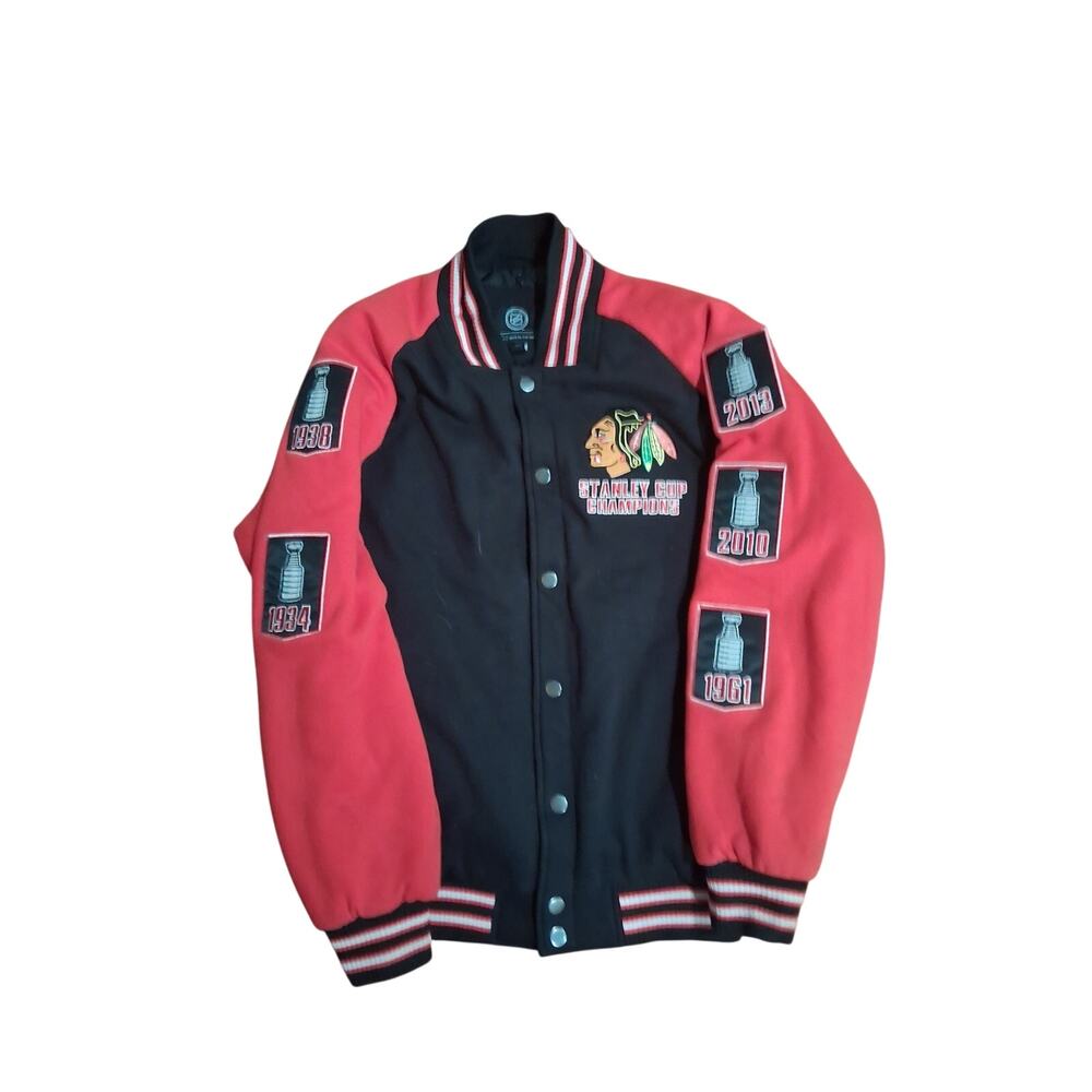 G-III Chicago Blackhawks 5x Stanley Cup Champions Varsity Jacket XL